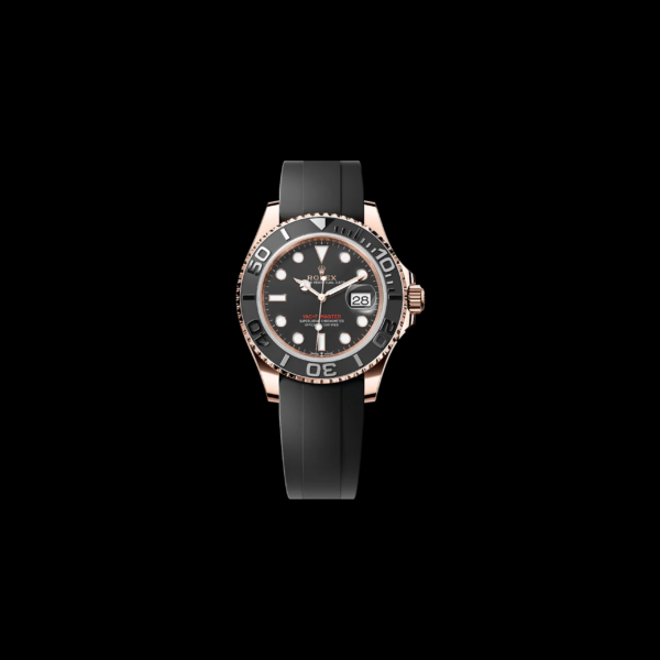Rolex Yacht-Master Black Dial Rose Gold Oysterflex 42mm Ref. 126655
