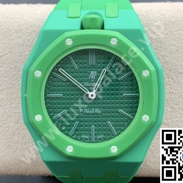 Audemars Piguet AP x Swatch “Green Eight” Bioceramic Inc. Extra Rubber Strap 40mm Ref. SSX03G100N