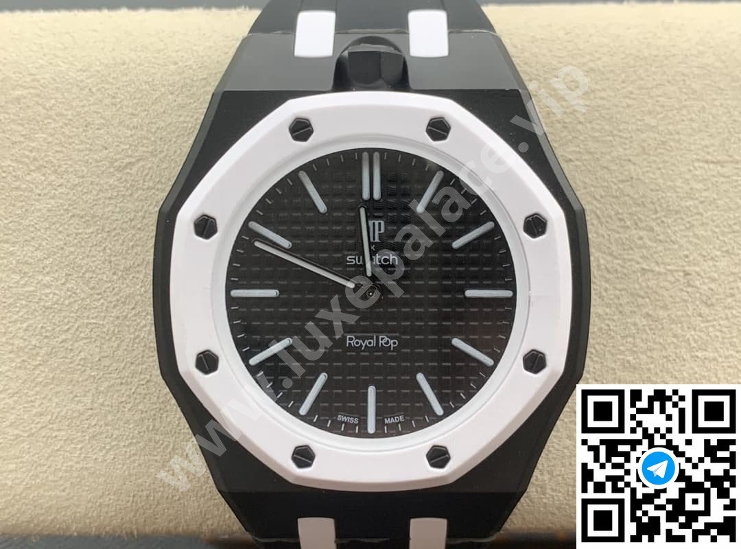 Audemars Piguet AP x Swatch “Ocho Negro” Bioceramic Inc. Extra Rubber Strap 40mm Ref. SSX03W101N