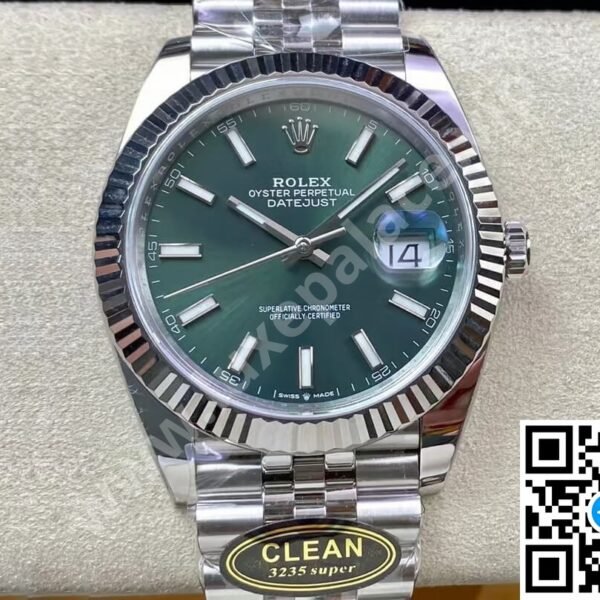 Rolex Datejust 41mm “Mint” Green Dial Stainless Steel Ref. 126334