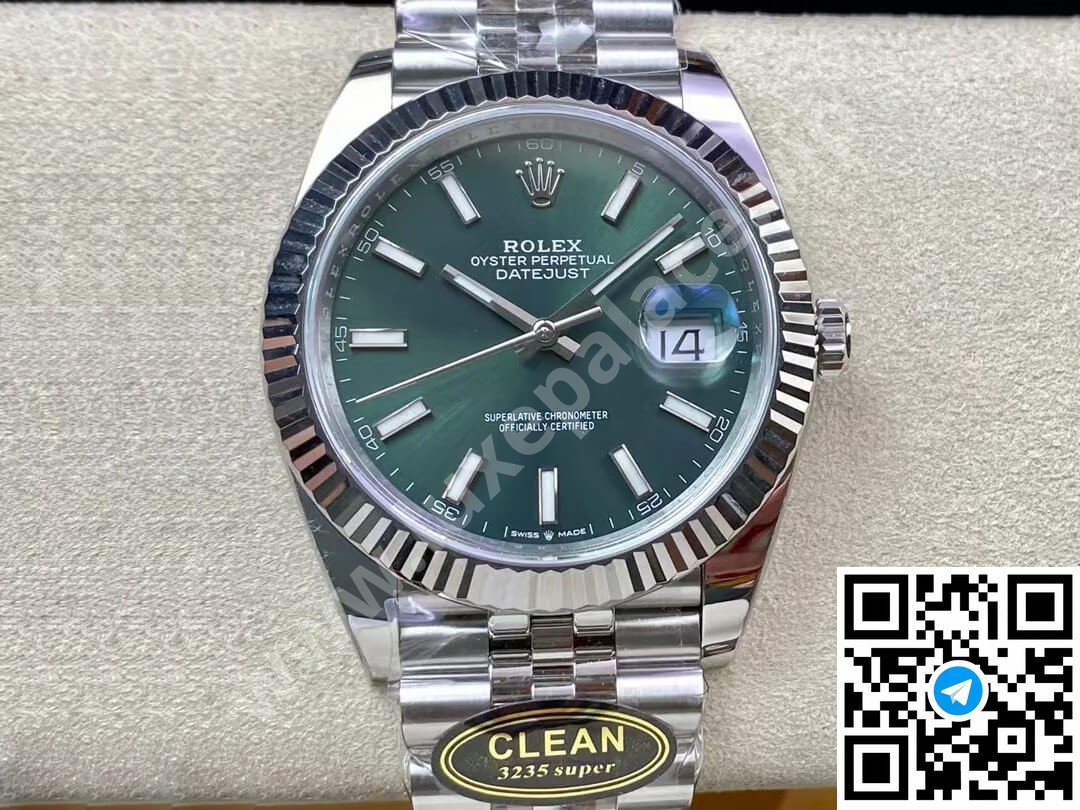 Rolex Datejust 41mm “Mint” Green Dial Stainless Steel Ref. 126334