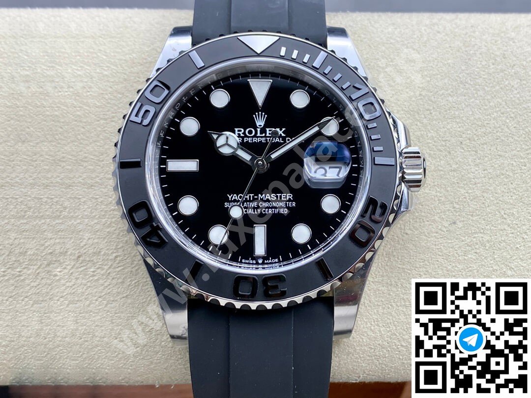 Rolex Yacht-Master 42mm Black Dial White Gold Oysterflex Ref. 226659