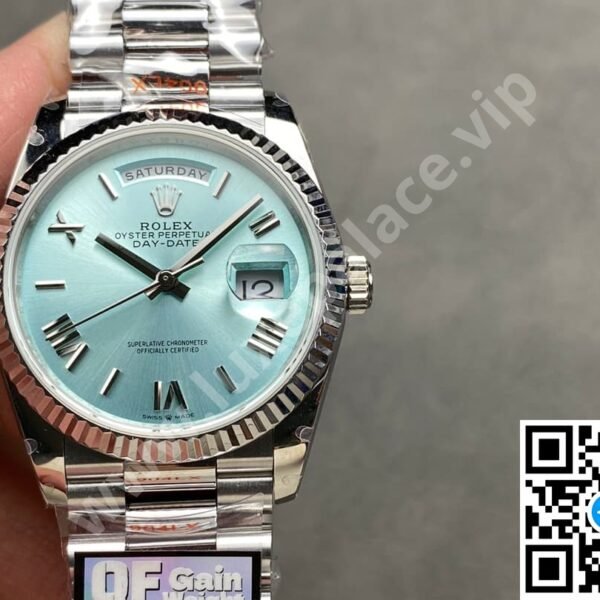 Rolex Day-Date 36mm “Ice" Blue Dial Platinum Ref. 128236