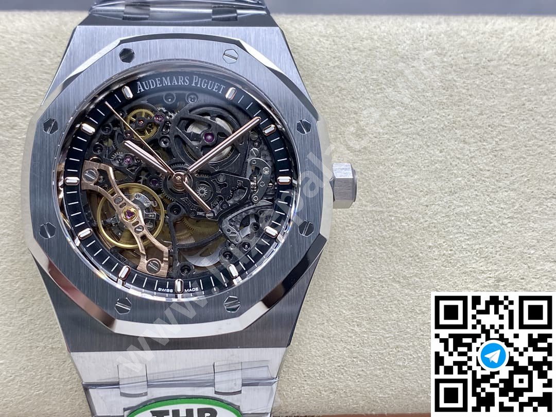 Audemars Piguet Royal Oak “Skeleton” Openworked Black Dial Stainless Steel 41mm Ref. 15305ST.OO.1220ST.01