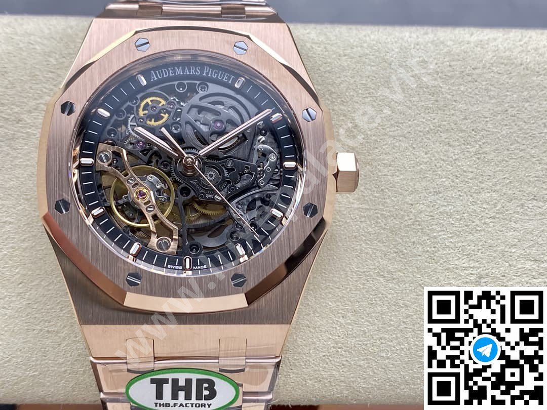 Audemars Piguet Royal Oak “Skeleton” Openworked Black Dial Rose Gold 41mm Ref. 15407OR.OO.1220OR.01