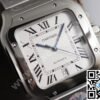 Cartier Santos White Dial Stainless Steel 40mm Large Inc. Extra Leather Strap Ref. WSSA0018
