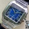 Cartier Santos Blue Dial Stainless Steel 40mm Large Inc. Extra Leather Strap Ref. WSSA0071