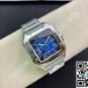 Cartier Santos Blue Dial Stainless Steel 40mm Large Inc. Extra Leather Strap Ref. WSSA0071