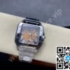 Cartier Santos Brown Dial Stainless Steel 40mm Large Inc. Extra Leather Strap Ref. WSSA0064